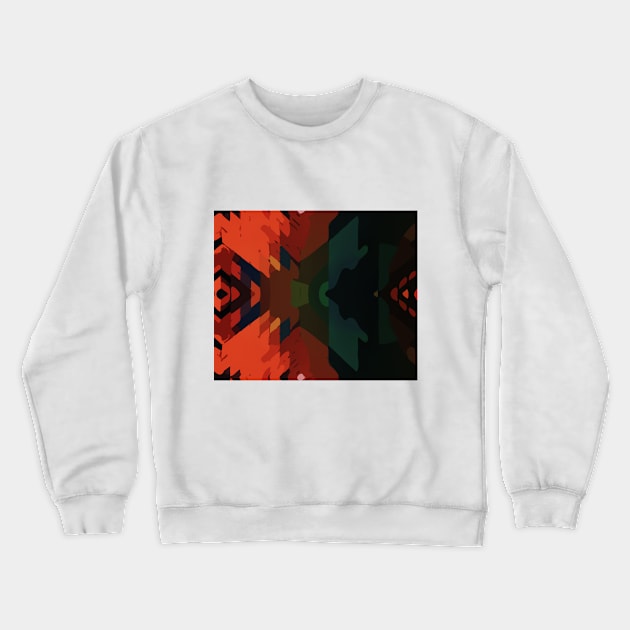 Bright Orange Black Geometric Abstract Pattern Crewneck Sweatshirt by AmezMemesDesignz